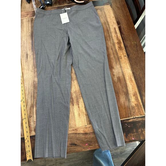 NWT Lafayette 148 New York Women's Graphite Waldorf Slim Pants Size 14 - Picture 2 of 7